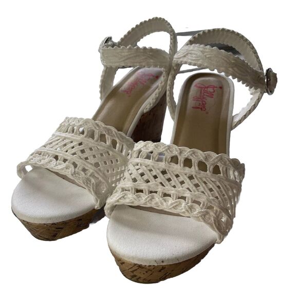 Jellypop Gabrielle Women Cork Wedge Heel Sandals 8.5M White Comfort Fit BohoChic - Picture 6 of 11